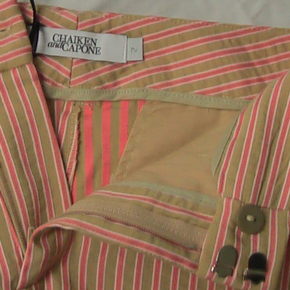 Chaiken & Capone Jackie PW Shorts Stripe 2 USA NWT - Picture 4 of 6